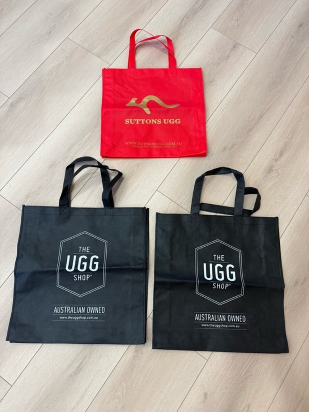 UGG Sydney Australia Reusable Shopping Tote Bags set of 3